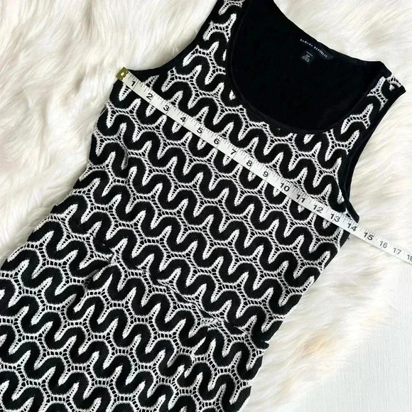 Banana Republic Knit Crochet Sleeveless Black & White Dress - Picture 6 of 9